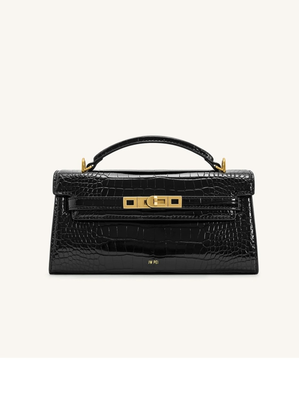 NEW JW PEI NOOR TOP HANDLE BAG - BLACK CROC - PERFECT CONDITION